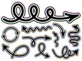 Glitch Effect Looped and Wavy Arrows Collection