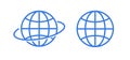 Set of globe icon isolated on white background. Cursor click website icon. Vector illustration