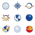 Set of globe/navigation icons