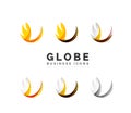 Set of globe sphere or circle logo business icons Royalty Free Stock Photo