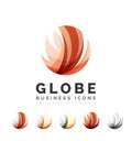 Set of globe sphere or circle logo business icons Royalty Free Stock Photo