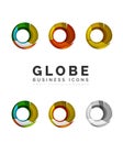 Set of globe sphere or circle logo business icons Royalty Free Stock Photo