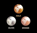 Set of globes illustration.