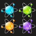 Set of glossy atomic icons Royalty Free Stock Photo
