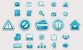 Set of glossy business icons sign web