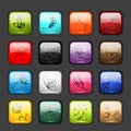 Set of glossy button icons for your design Royalty Free Stock Photo