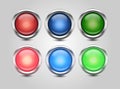 Set of glossy circle buttons. Royalty Free Stock Photo