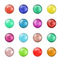 Set of glossy colored balls, vector illustration