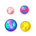 Set of glossy colorful marble balls on white Royalty Free Stock Photo