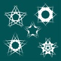 Set of glossy design elements in form stars Royalty Free Stock Photo