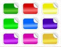 Set of Glossy Stickers with Edge Curled Royalty Free Stock Photo