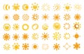Set of glossy sun images Royalty Free Stock Photo
