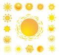 Set of glossy sun images