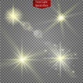 Set of glow light effect stars bursts with sparkles isolated on transparent background. For illustration template art Royalty Free Stock Photo