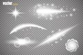Set of glow light effect stars bursts with sparkles on transparent background. For illustration template art Royalty Free Stock Photo