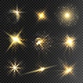 Set of glow stars and light effect bursts with sparkles i