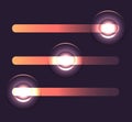 Set of glowing sliders. Royalty Free Stock Photo