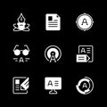 Set glyph icons of copywriting