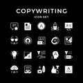 Set glyph icons of copywriting