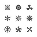 Set glyph icons of fan