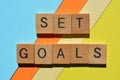 Set Goals, inspirational headline banner Royalty Free Stock Photo