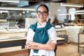 Set Goals, Try and Achieve. Confident asian female office worker posing indoors Royalty Free Stock Photo