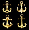 Set of gold anchors Gold anchor