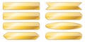 Set of gold banners isolated - vector