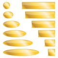 Set of gold banners isolated - vector Royalty Free Stock Photo