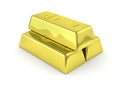 Set of gold bars isolated on white background. Royalty Free Stock Photo