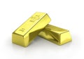 Set of gold bars on white background. Royalty Free Stock Photo