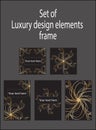 Set of gold black decorative luxury design elements. Labels and frames.