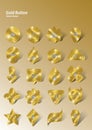 set of gold buttons. Vector illustration decorative design