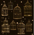 Set with gold cages