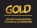 Set Gold font shapes composition. classic style golden logo poster Invitation.