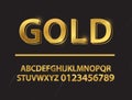 Set Gold font shapes composition.