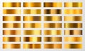 Set gold gradient Chrome color foil texture background.