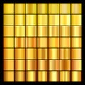 Set of gold gradients. Collection of gold backgrounds.