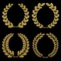 Set from gold laurel and oak wreath