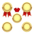 Set of gold medal awards, vector trophy