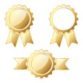 Set of gold medals. Vector award icon isolated. Winner icon