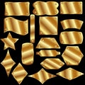 Set of gold metal plates Royalty Free Stock Photo