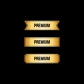 Set of gold premium labels Royalty Free Stock Photo