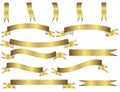 Set of gold ribbons Royalty Free Stock Photo