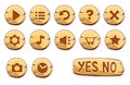 Set of gold round buttons Royalty Free Stock Photo