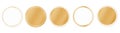 Set of gold round sticker banners on white background Royalty Free Stock Photo