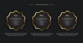 Set of gold shapes buttons template design for chart template, A group of golden chart used in business and finance element vector