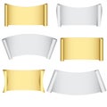 Set gold and silver banners Royalty Free Stock Photo