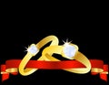 Set of Gold Wedding Bands Royalty Free Stock Photo