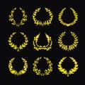 Set of gold wreaths